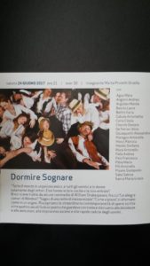 Spettacolo Teatrale "Dormire Sognare" - 24 Giugno 2017, ore 21:00